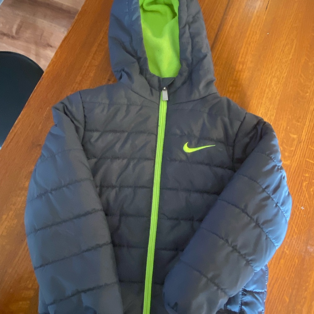 Nike Kids Puffer Jacket - Black and Green